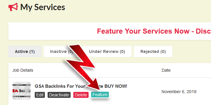 Promote Your Services - feature your service